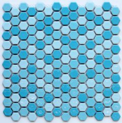 画像1: ヘキサゴン（六角）モザイク　６０７水色ミックス