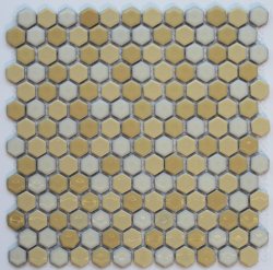 画像1: ヘキサゴン（六角）モザイク　６００薄黄ミックス