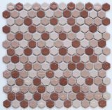 画像: ヘキサゴン（六角）モザイク　６０３白茶ミックス