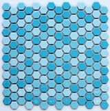 画像: ヘキサゴン（六角）モザイク　６０７水色ミックス
