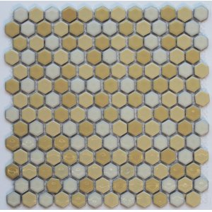 画像: ヘキサゴン（六角）モザイク　６００薄黄ミックス